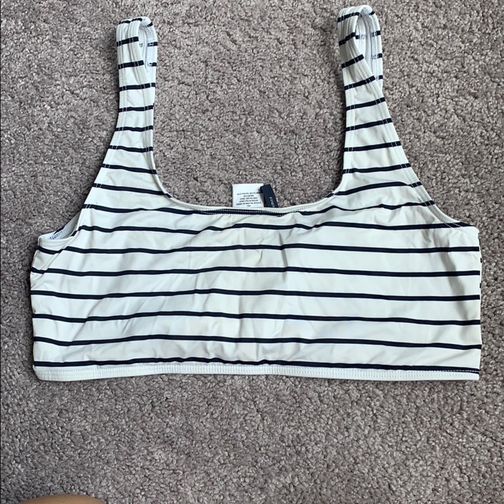 French Connection striped bathing suit top